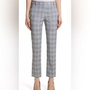Theory Stretch Wool, Straight Leg Trousers in Maple Check 2, Size 4
